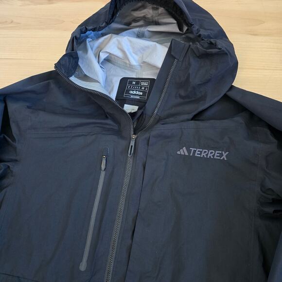 *NWOT adidas Womens Xploric RAIN.RDY Hiking Nylon Jacket Black Size M Full Zip - Picture 3 of 9